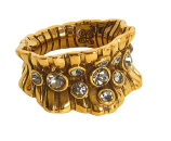 ANEL TEMPO II LEQUE LATERAL ARO 19 OURO | Morena Canela