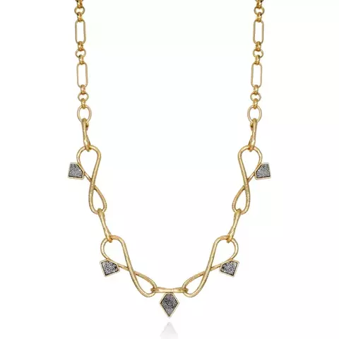 Colar Longo Cristal Rock Ouro Vintage | Claudia Arbex