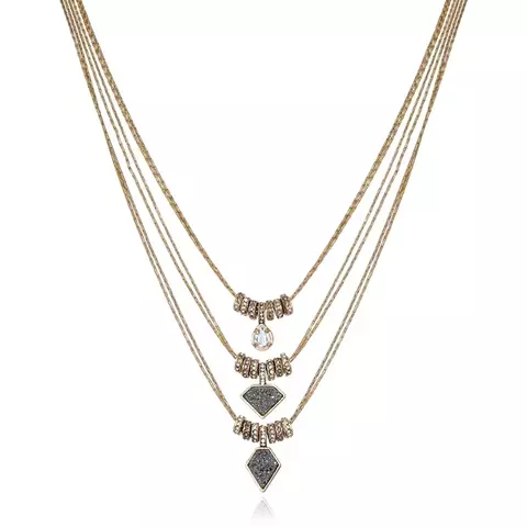 Colar Cristal Rock Ouro Vintage | Claudia Arbex