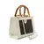 Bolsa Diana Média Em Couro Natural E Palha Indiana Marshmallow/Preto | ISLA na internet