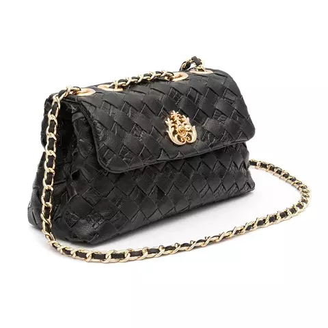 Mini Bolsa Flap Tressê Gloss Preto Onix | Isla