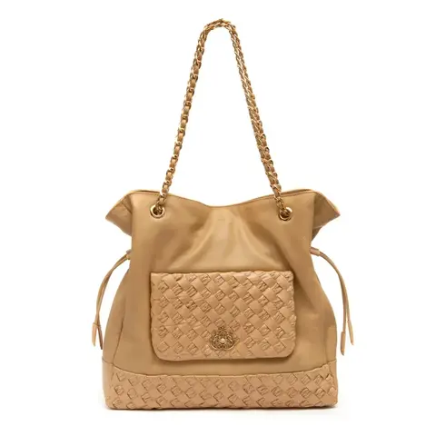 BOLSA TOTE DAHLIA TRESSE DE RÁFIA MACADAMIA | Isla