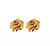 BRINCO MINI CAMÉLIA DUPLA POLIDA OURO | Morena Canela - comprar online