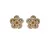 BRINCO MINI CAMÉLIA DUPLA CRAVEJADA OURO | Morena Canela