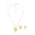Conjunto Flower Textured - Dourado Perola Branca | Glomagui