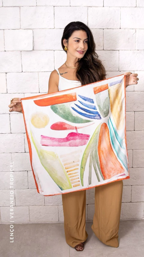 Lenço Estampado - Veraneio Tropical / Abstrato - comprar online