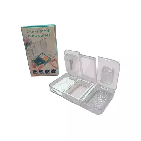 Pastillero, Corta Pastilla y Triturador 3 en 1