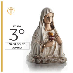 GESSO - IMACULADO CORAÇÃO DE MARIA BUSTO DOURADA - 20CM na internet