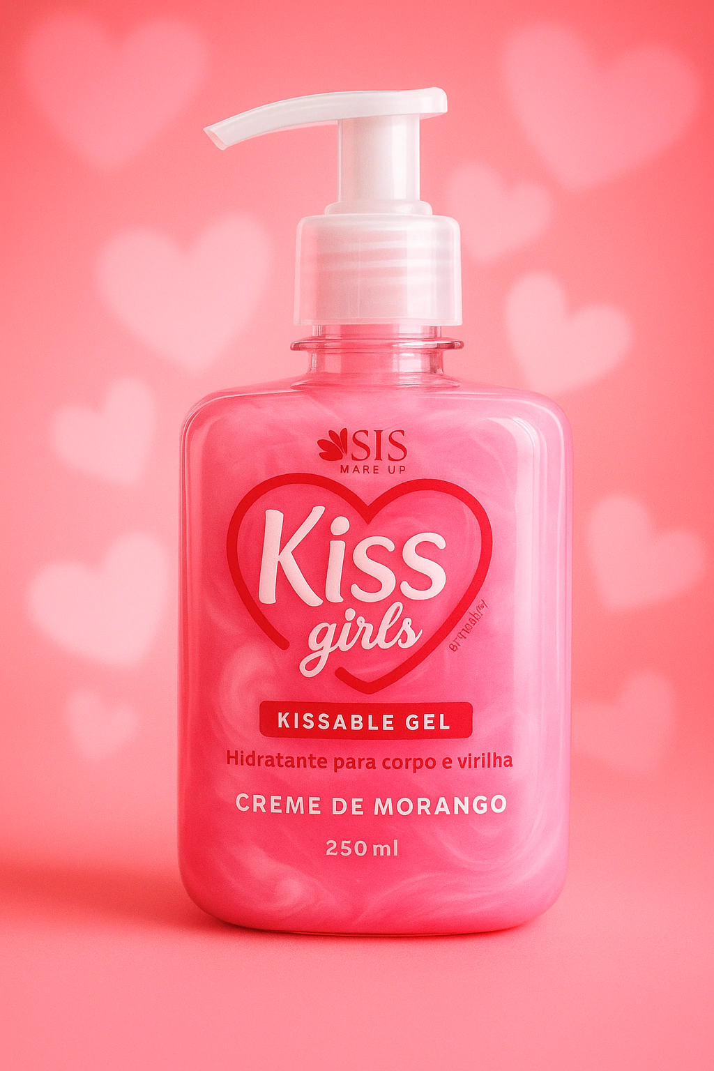 Kiss Girls Gel Aromatizante para Virílha Morango Cremoso 250ml - Isis Makeup