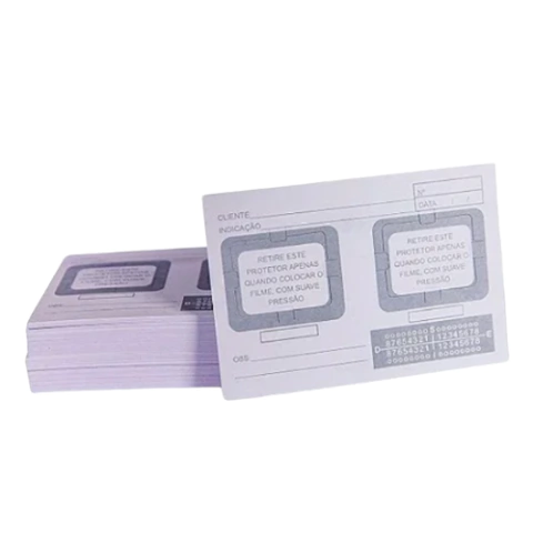 Cartela Ficha de RX 2 Furos 100 Unidades