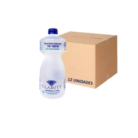 Álcool Líquido 70% 1L (Caixa com 12 Unidades) - Clarity - comprar online