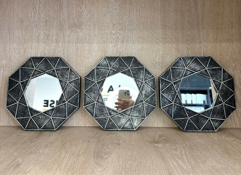 Set X3 Espejos Decorativos Ibiza 25cm.