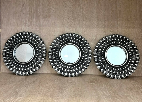 Set X3 Espejos Decorativos Mandala 25cm.