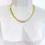 Choker de aço inox / Banho dourado Raminho de folhas 37 cm