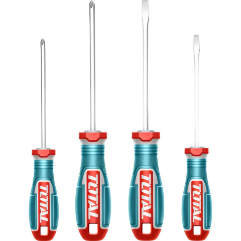 Set Juego De Destornilladores Punta Imantada Total Acero S2