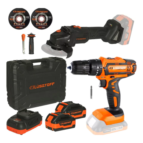 Taladro Percutor Amoladora Inalambrica 115mm Lusqtoff 18v