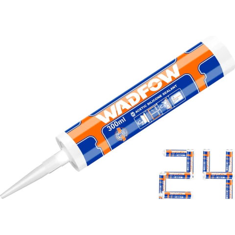 Silicona Transparente Acetica Sellador 300ml Wadfow Pack X24