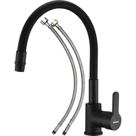 Griferia Para Cocina Mesada Monocomando Piazza Emblem Negro