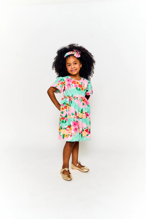 VESTIDO PINCELADA DE FLORES 62508 - comprar online