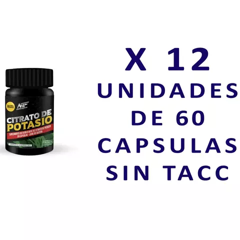 CITRATO DE POTASIO X 60 CÁPSULAS DE 600 MG C/U SIN TACC X 12 UNIDADES - comprar online