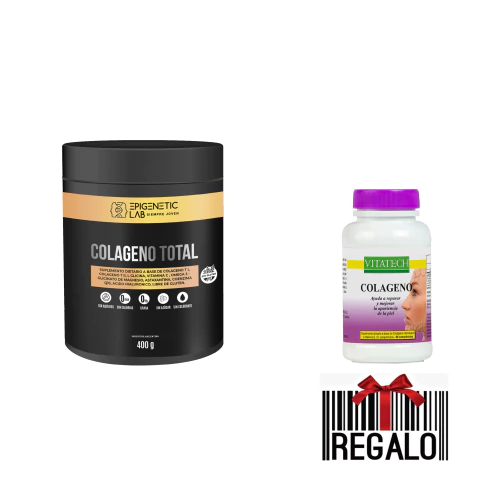 COLAGENO TOTAL X 400 GRAMOS SIN TACC + REGALO VITATECH X 60 COMPRIMIDOS - comprar online