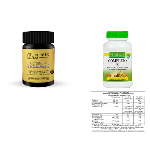 PACK ANTIOXIDANTE CON LISINA + VIT C + COMPLEJO B DE VITATECH