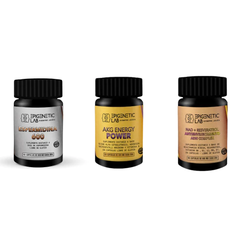 PACK LONGEVIDAD ESPERMIDINA + AKG + NAD - RESVERATROL SIN TACC