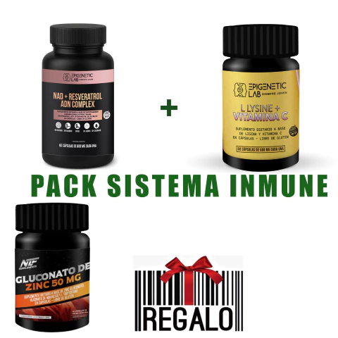PACK SISTEMA INMUNE- Nad +Resveratrol+Lysina+Vitamina C+Gluconato de Zinc - comprar online