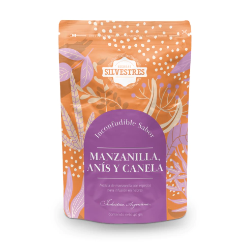 Te de Manzanilla, Anis y Canela Doypack x 40 g Hierbas Silvestres - comprar online