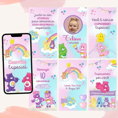Convite animado Ursinhos Carinhosos - comprar online