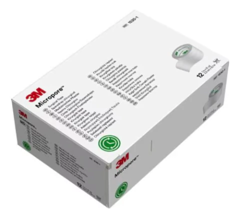 Tela Cinta Adhesiva Hipoalergénica Micropore 3m 2.5cm X 12 U