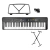 Kit Teclado Musical AZ KEYS TONE 61 Teclas Preto com Fonte Bivolt + Suporte - comprar online