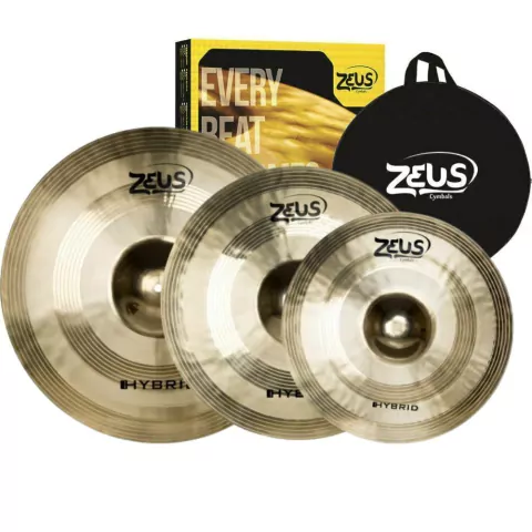 Kit com 3 - Prato de Bateria Zeus Hybrid Set-C com Bag - comprar online