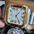 Cartier Santos Branco Misto Dourado Automático Pulseira Aço Inox na internet