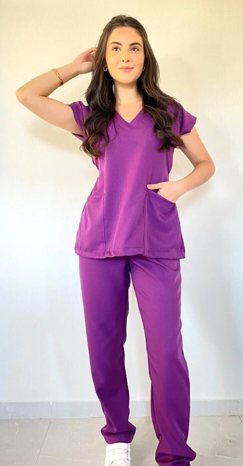 Pijama Cirúrgico Feminino Aurora Violeta - comprar online