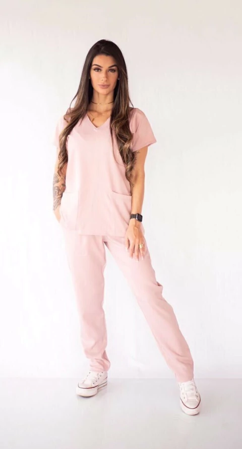 Pijama Cirúrgico Femino Flora Nude - comprar online