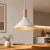 Lampara Colgante Refugio De Chapa E27 Interior Oro Y Madera - comprar online