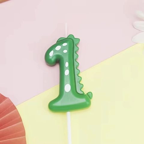 Vela de cumpleaños de dinosaurio Número 1 - comprar en línea