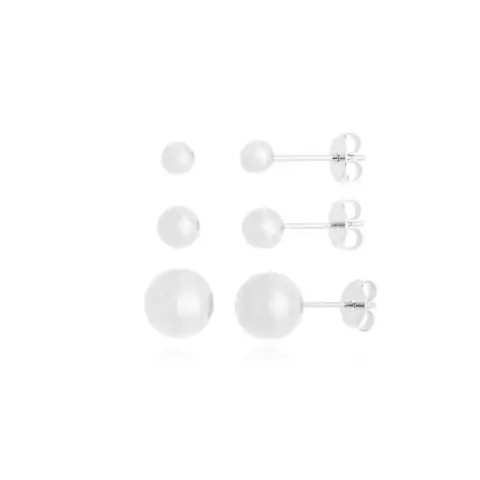 Kit de Brincos Esfera Prata