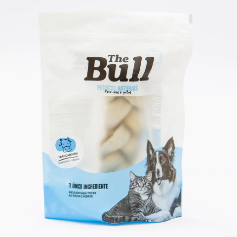 Mordedor natural para cães Trançado Boi da The Bull - reduz o tédio