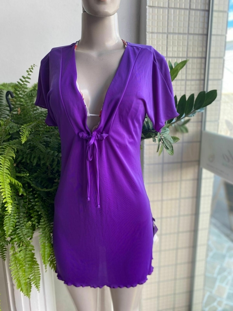 5058 - Saída de Praia Liganete Roxa Calor da Pele – Leveza e Charme à Beira-Mar