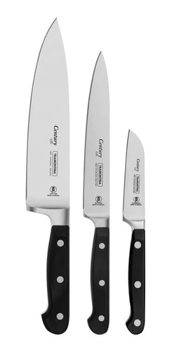Juego Set 3 Cuchillos Chef Tramontina Century Nsf Samihome
