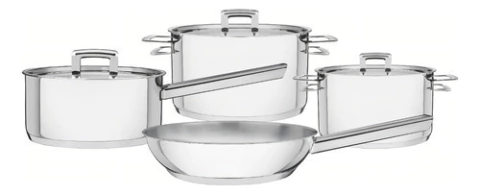 Juego De Utensilios De Cocina De Acero Inoxidable Tramontina Brava De 4 Piezas