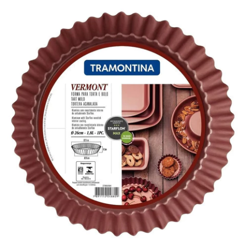 Tartera Acanalada 26cm Vermont Teflon Tramontina Samihome