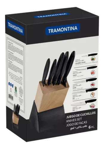Tramontina Plenus 23498072 Juego De 5 Cuchillos Taco Tramontina Color Negro