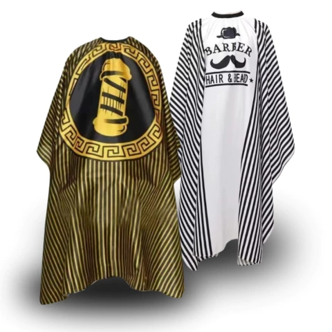 Capa De Corte Para Cabeleireiro Barbeiro Nylon Fecho Americano