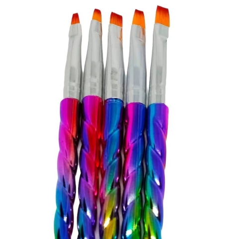 Kit 5 Pincel Espiral Acrigel Nailart Decoração Unha Gel - comprar online