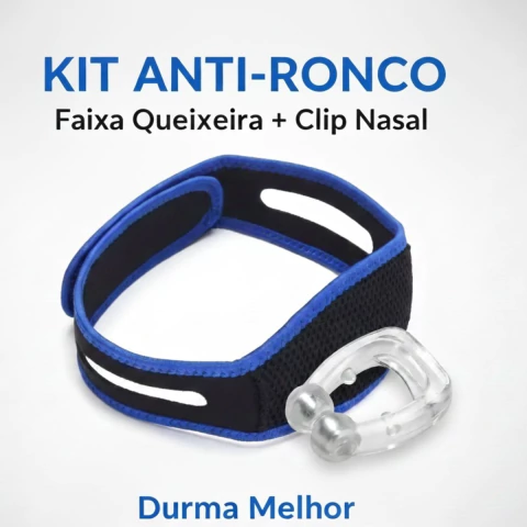 Kit Anti Ronco Faixa Queixeira + Clip Nasal Durma Melhor