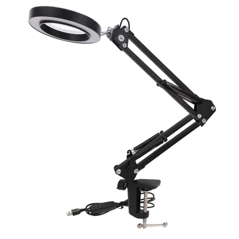 Lupa Luminária Bancada Led Portátil Articulável 5x Usb Bivolt M023
