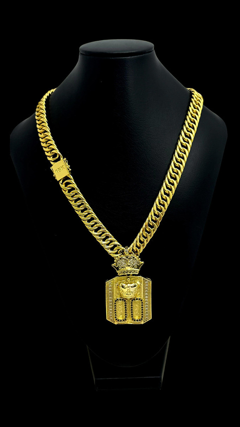 Cordão Grumet Oca 15mm + Pingente 00 Banhado A Ouro - comprar online